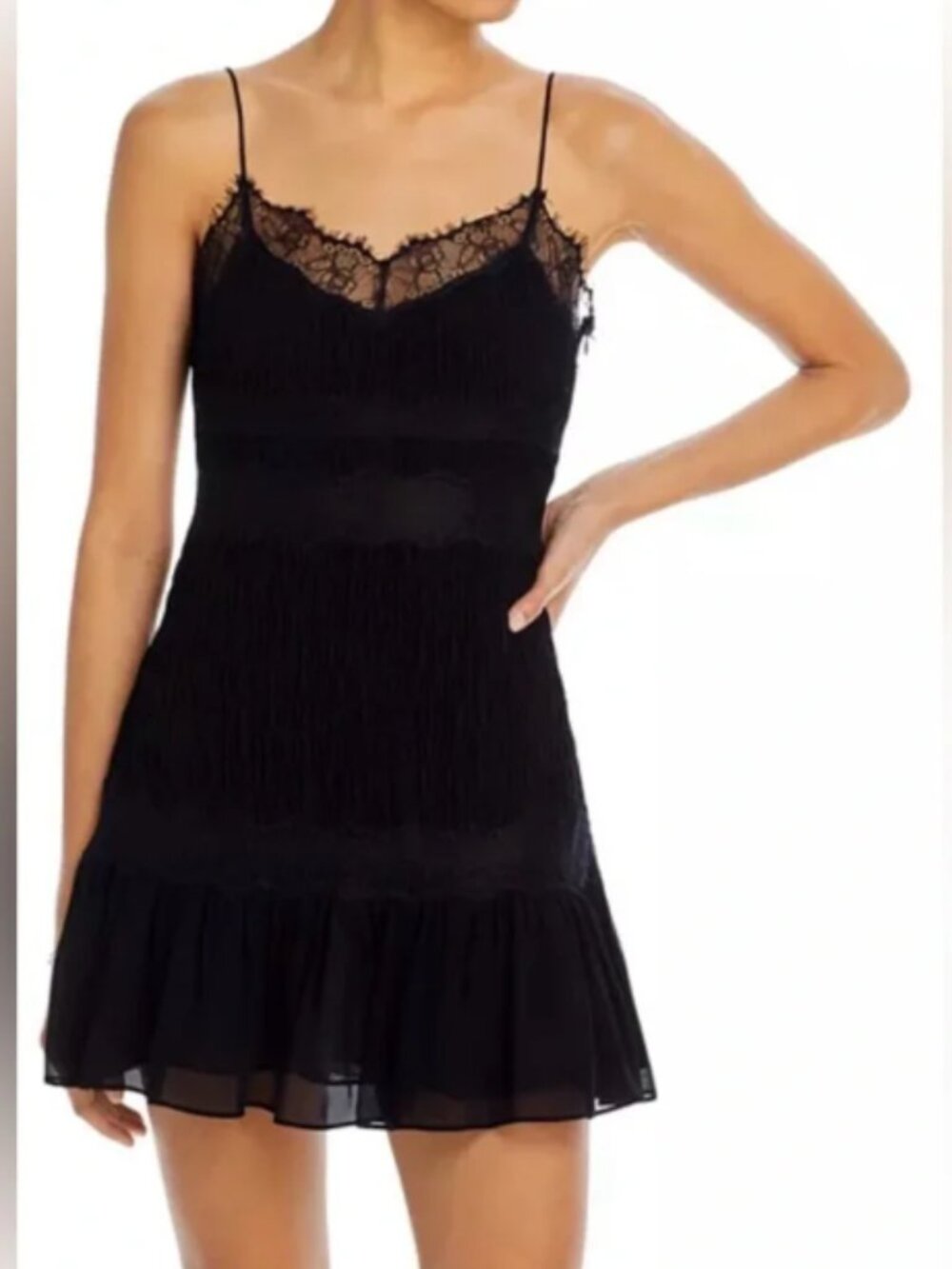LoveShackFancy-Black Lace-Trim- Dash Dress Sleeveless-Size 10